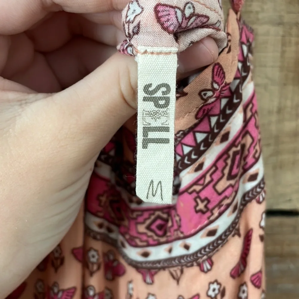Spell Pink Boho Maxi Dress with Border Print - Picture 8 of 10